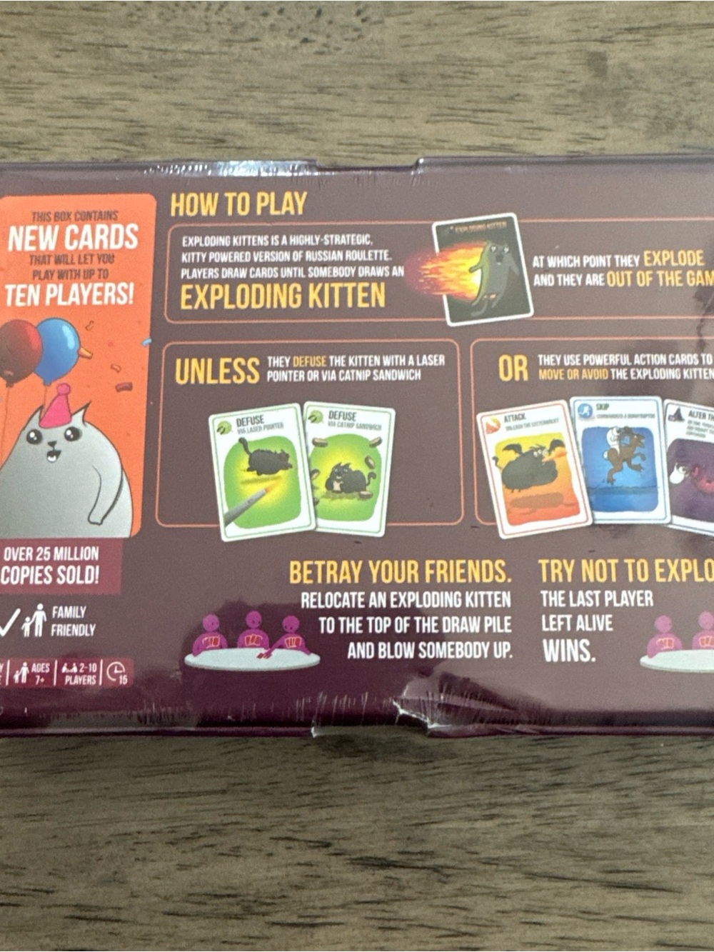 Exploding Kittens Party Pack Card Game - Yellow Cat Explosion - Picture 2 of 2